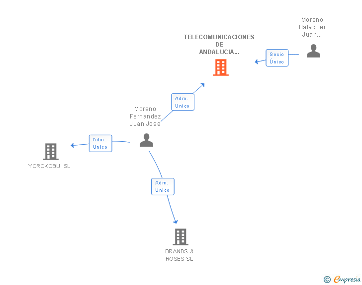 Vinculaciones societarias de TELECOMUNICACIONES DE ANDALUCIA ORIENTAL 2014 SL