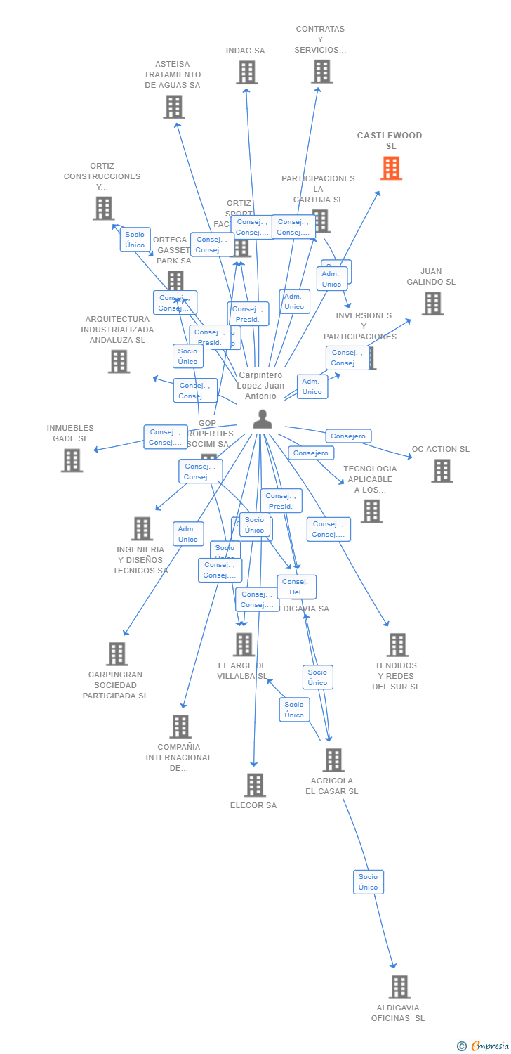 Vinculaciones societarias de CASTLEWOOD SL