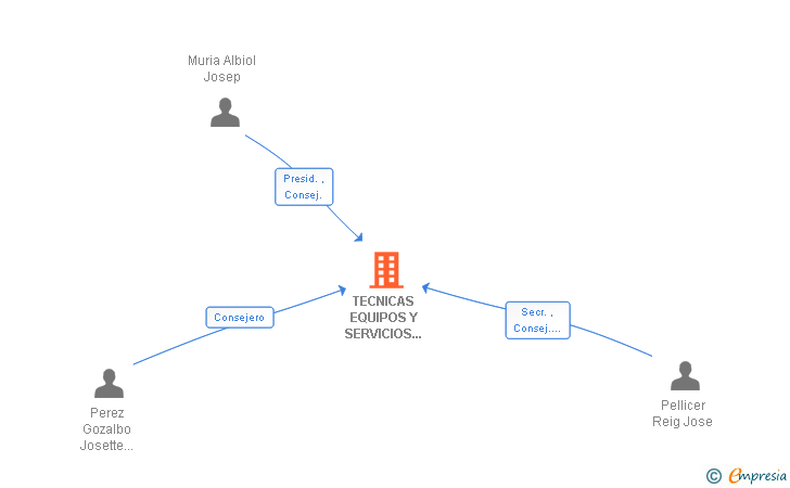 Vinculaciones societarias de TECNICAS EQUIPOS Y SERVICIOS INFORMATICOS SL