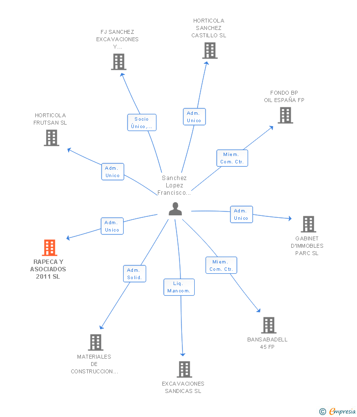 Vinculaciones societarias de RAPECA Y ASOCIADOS 2011 SL