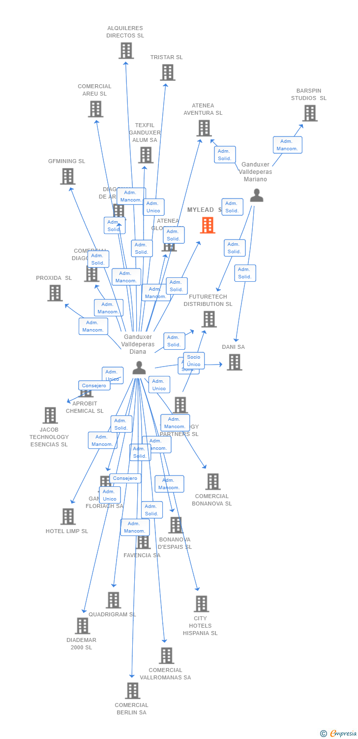 Vinculaciones societarias de MYLEAD SL