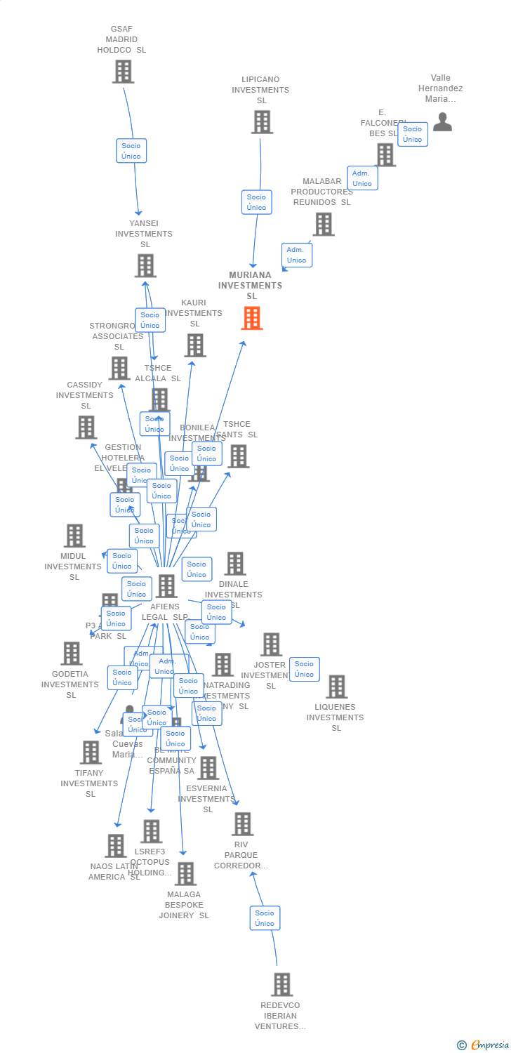 Vinculaciones societarias de MURIANA INVESTMENTS SL