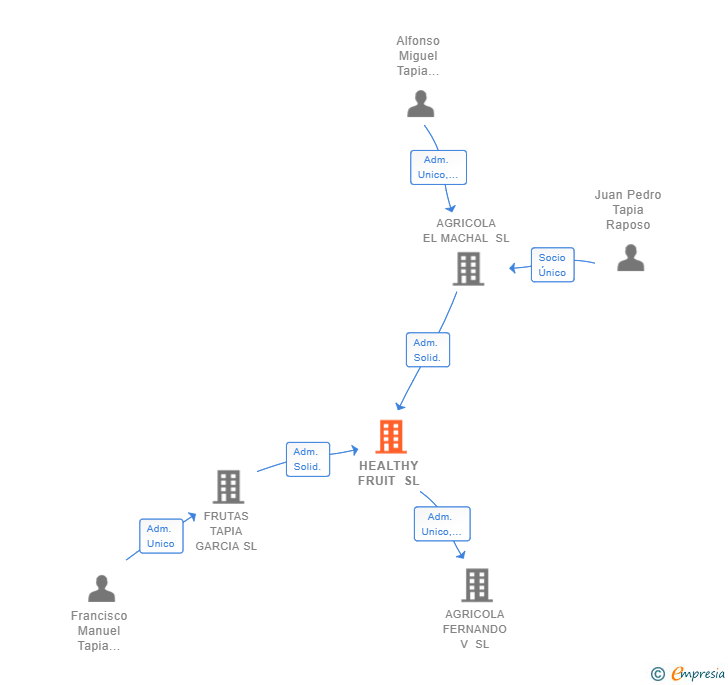 Vinculaciones societarias de HEALTHY FRUIT SL