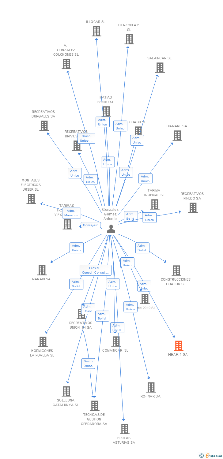 Vinculaciones societarias de HEAR 1 SA