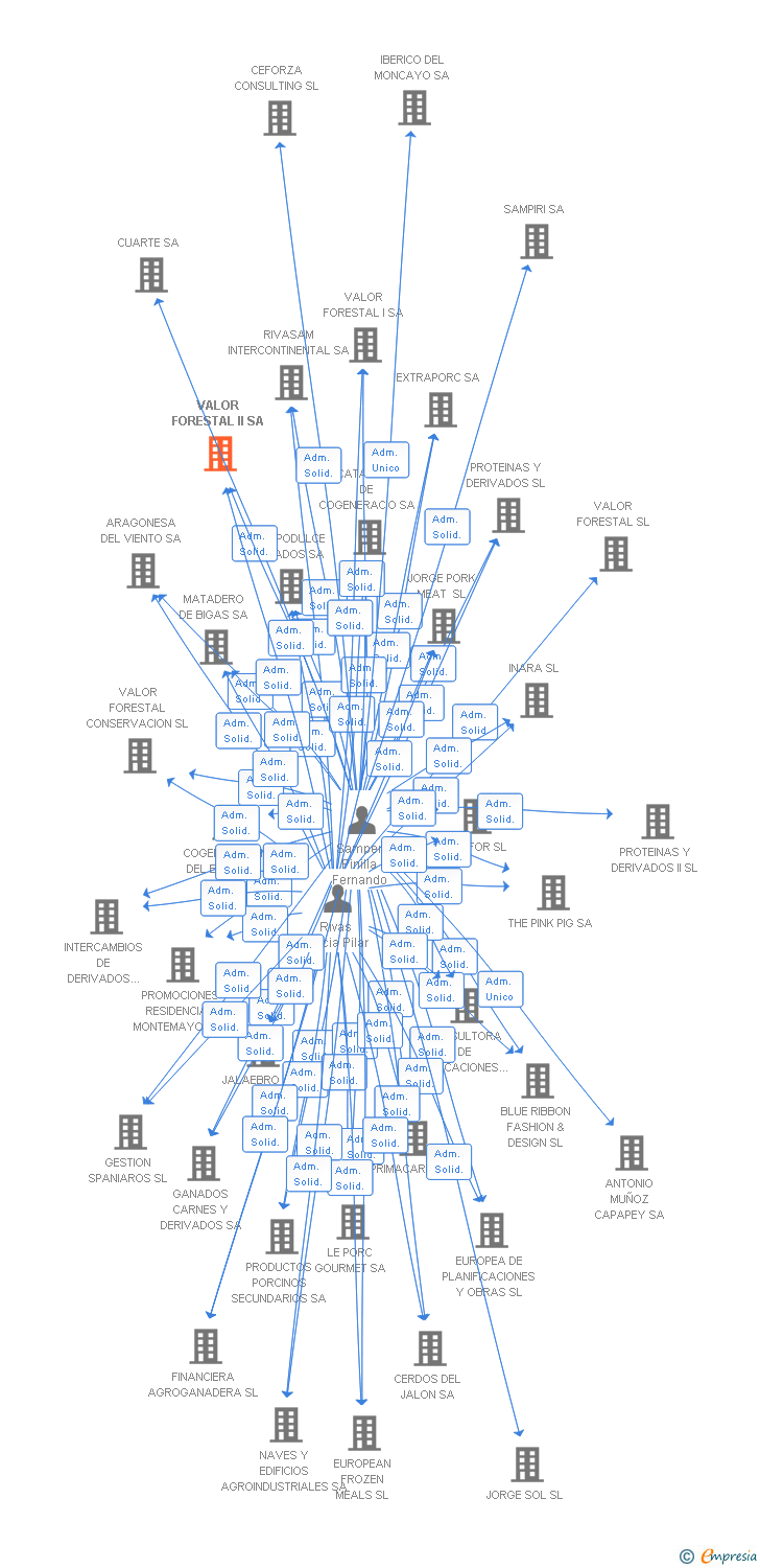 Vinculaciones societarias de VALOR FORESTAL II SA