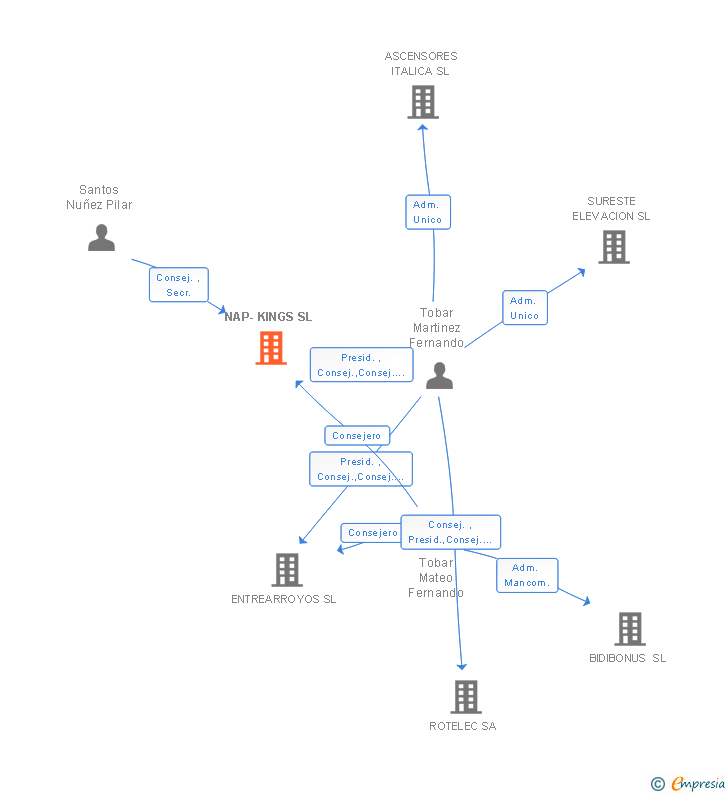 Vinculaciones societarias de NAP-KINGS SL