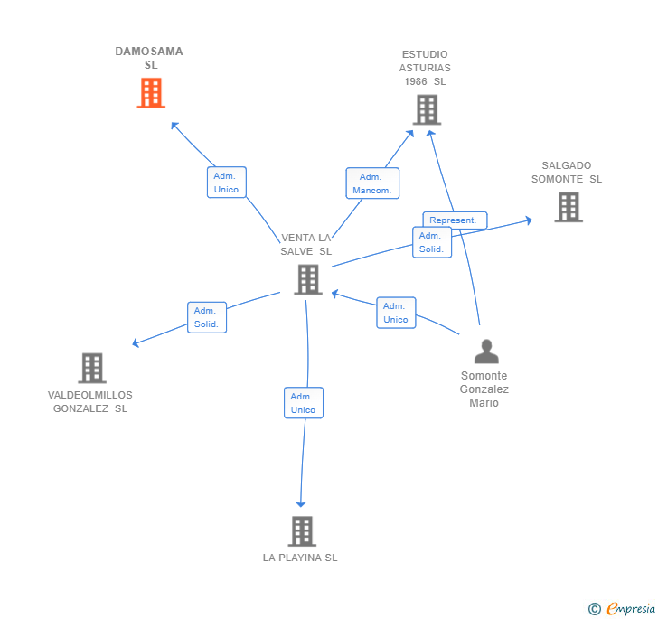 Vinculaciones societarias de DAMOSAMA SL