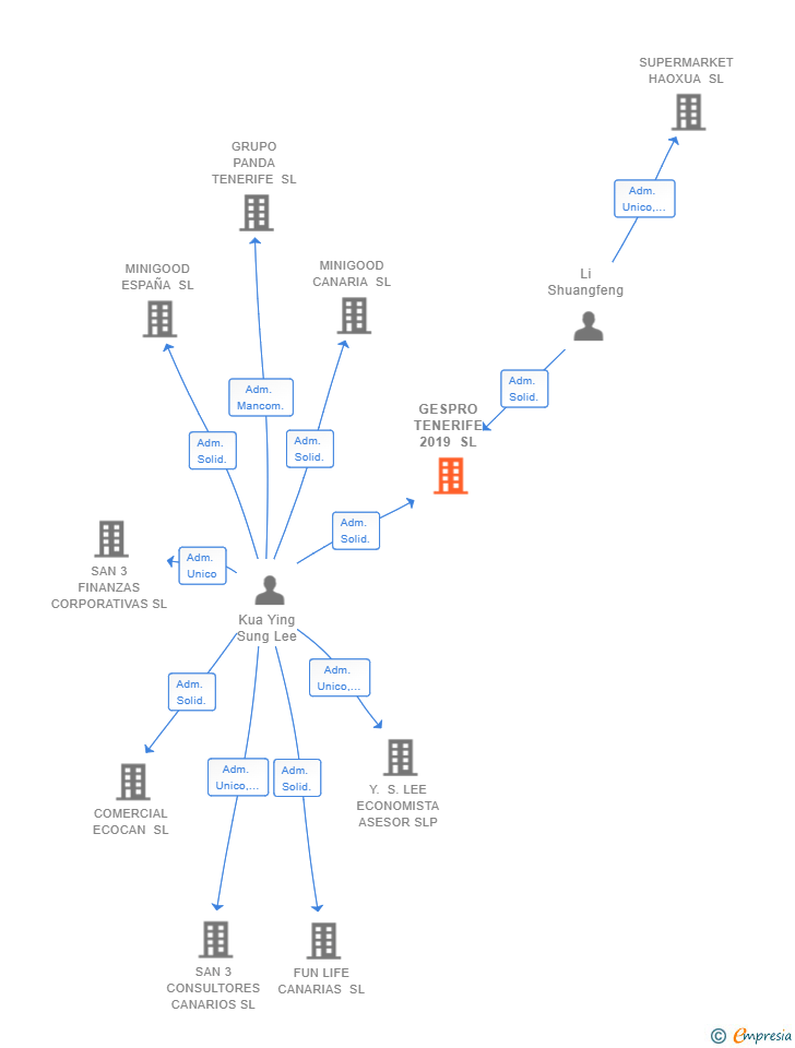 Vinculaciones societarias de GESPRO TENERIFE 2019 SL