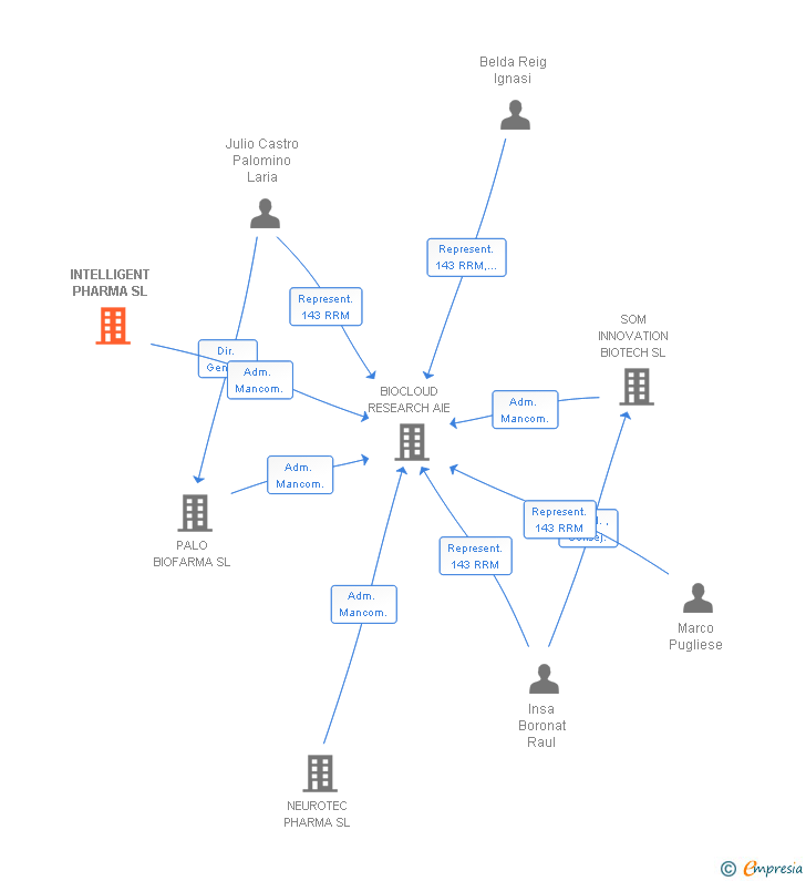 Vinculaciones societarias de INTELLIGENT PHARMA SL