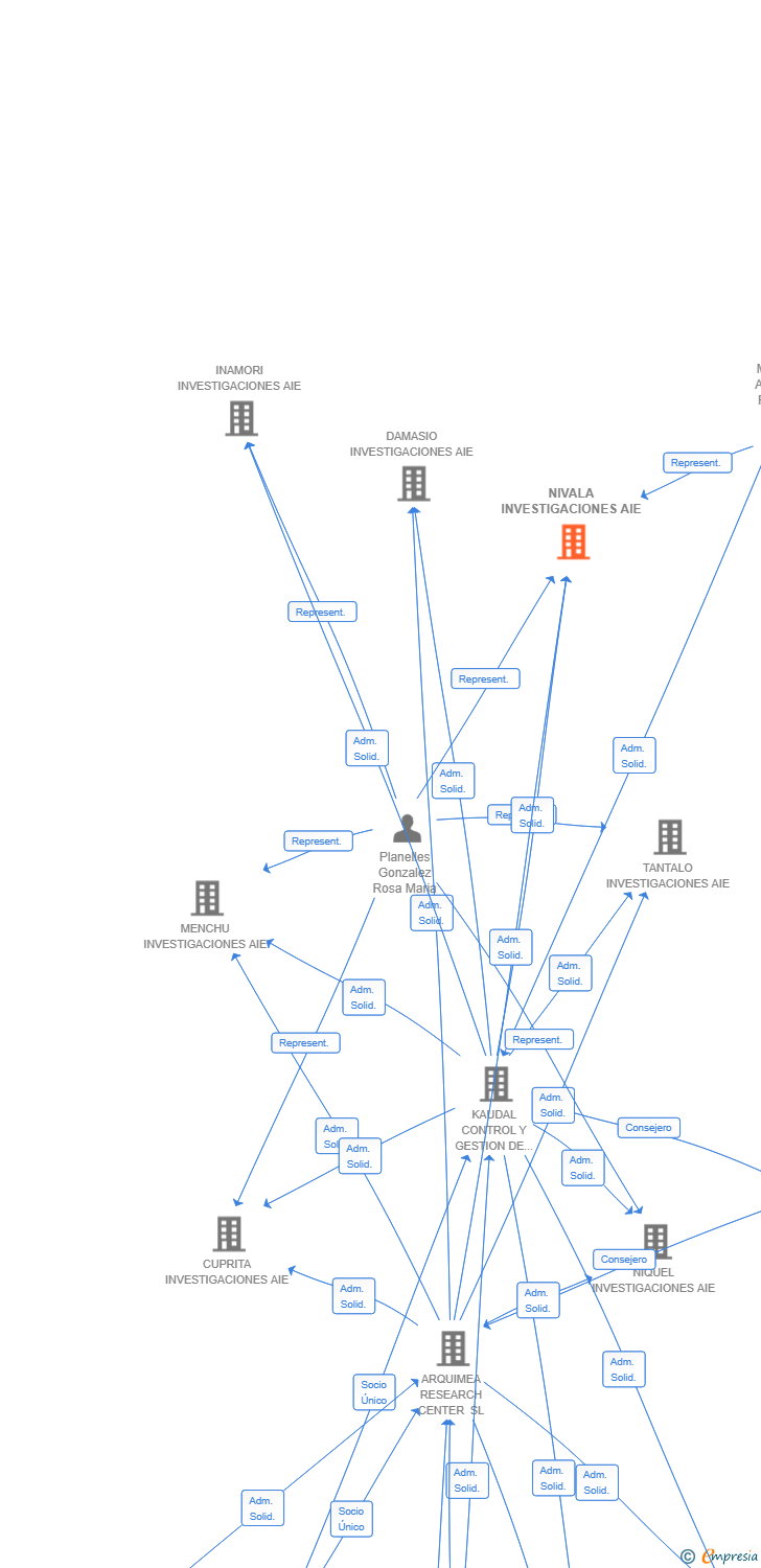 Vinculaciones societarias de NIVALA INVESTIGACIONES AIE