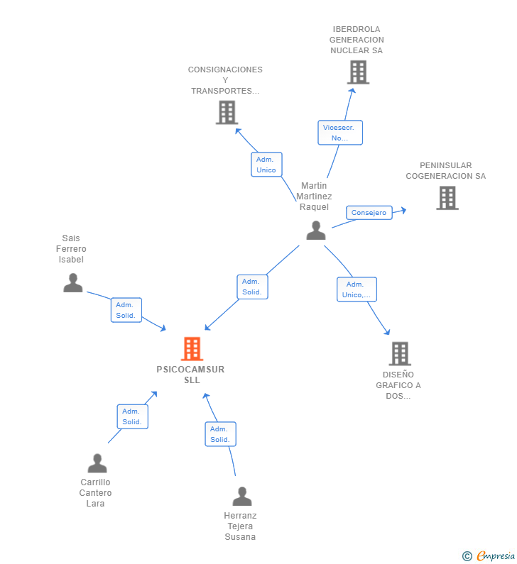 Vinculaciones societarias de PSICOCAMSUR SLL