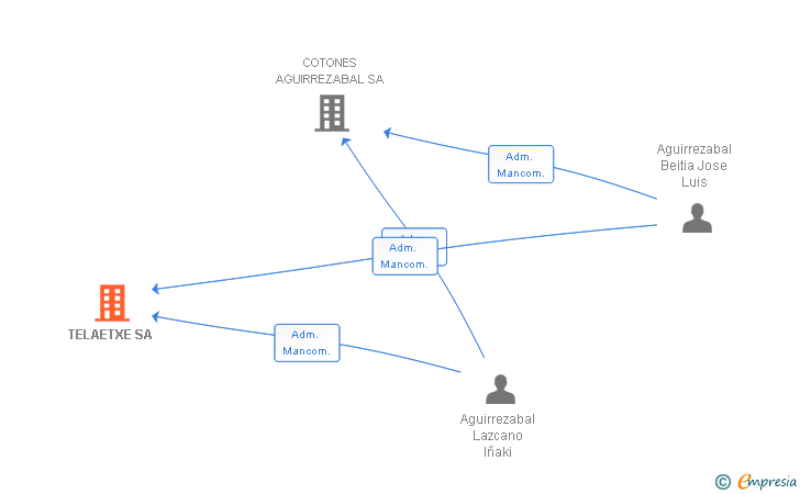 Vinculaciones societarias de TELAETXE SA