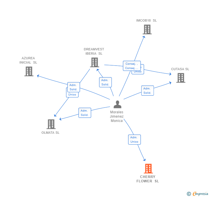 Vinculaciones societarias de CHERRY FLOWER SL