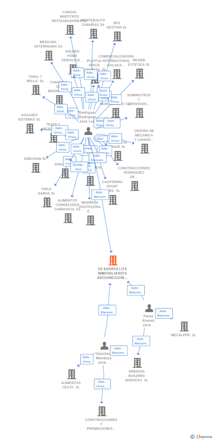 Vinculaciones societarias de DESARROLLOS INMOBILIARIOS ARGUINEGUIN SL
