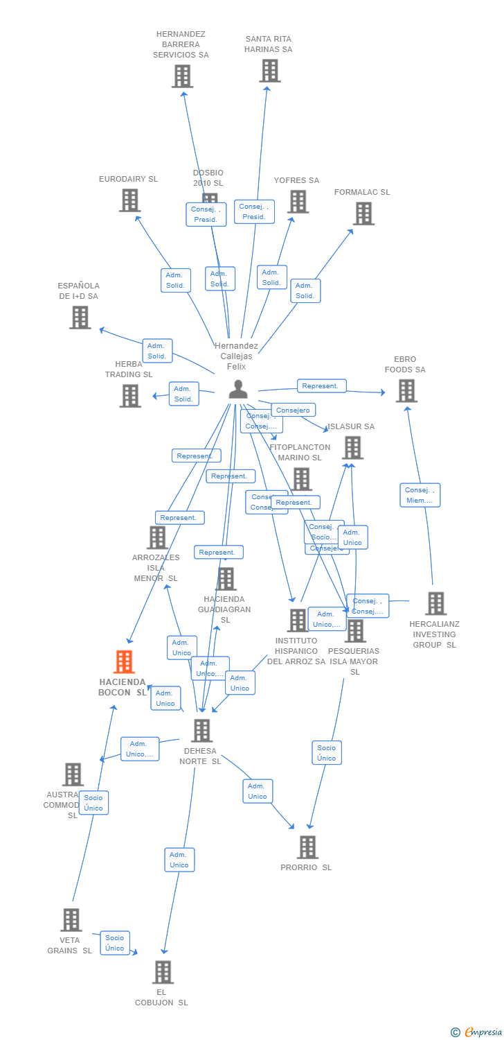 Vinculaciones societarias de HACIENDA BOCON SL