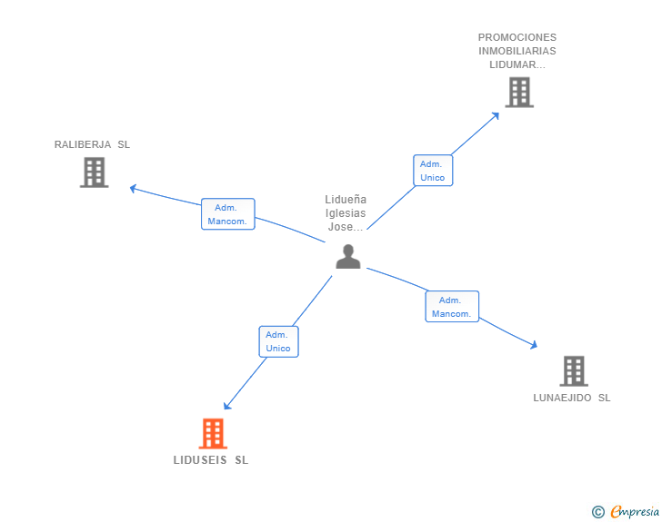 Vinculaciones societarias de LIDUSEIS SL