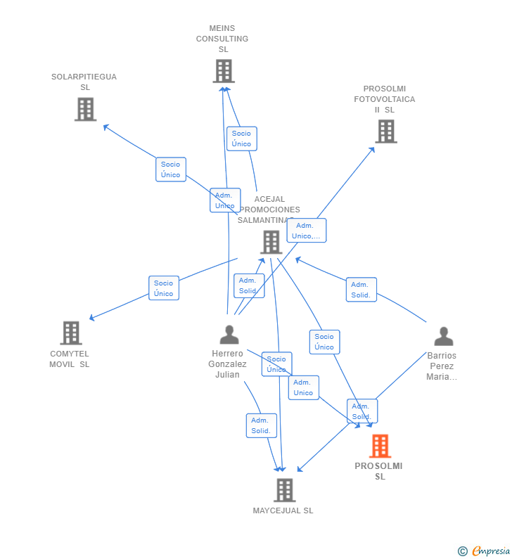 Vinculaciones societarias de PROSOLMI SL