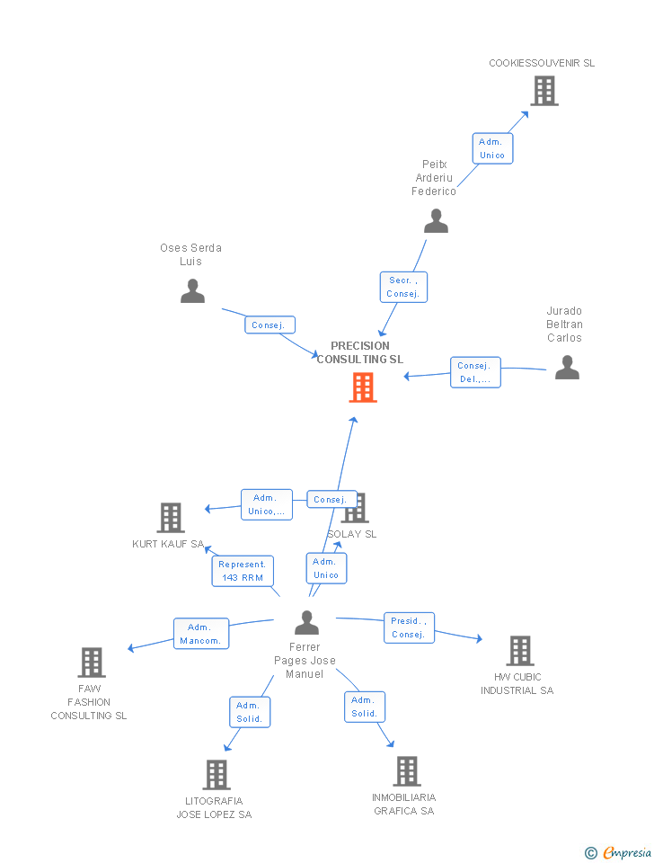Vinculaciones societarias de PRECISION CONSULTING SL