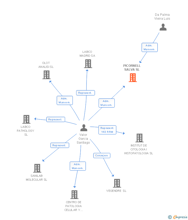 Vinculaciones societarias de PICORNELL SALVA SL