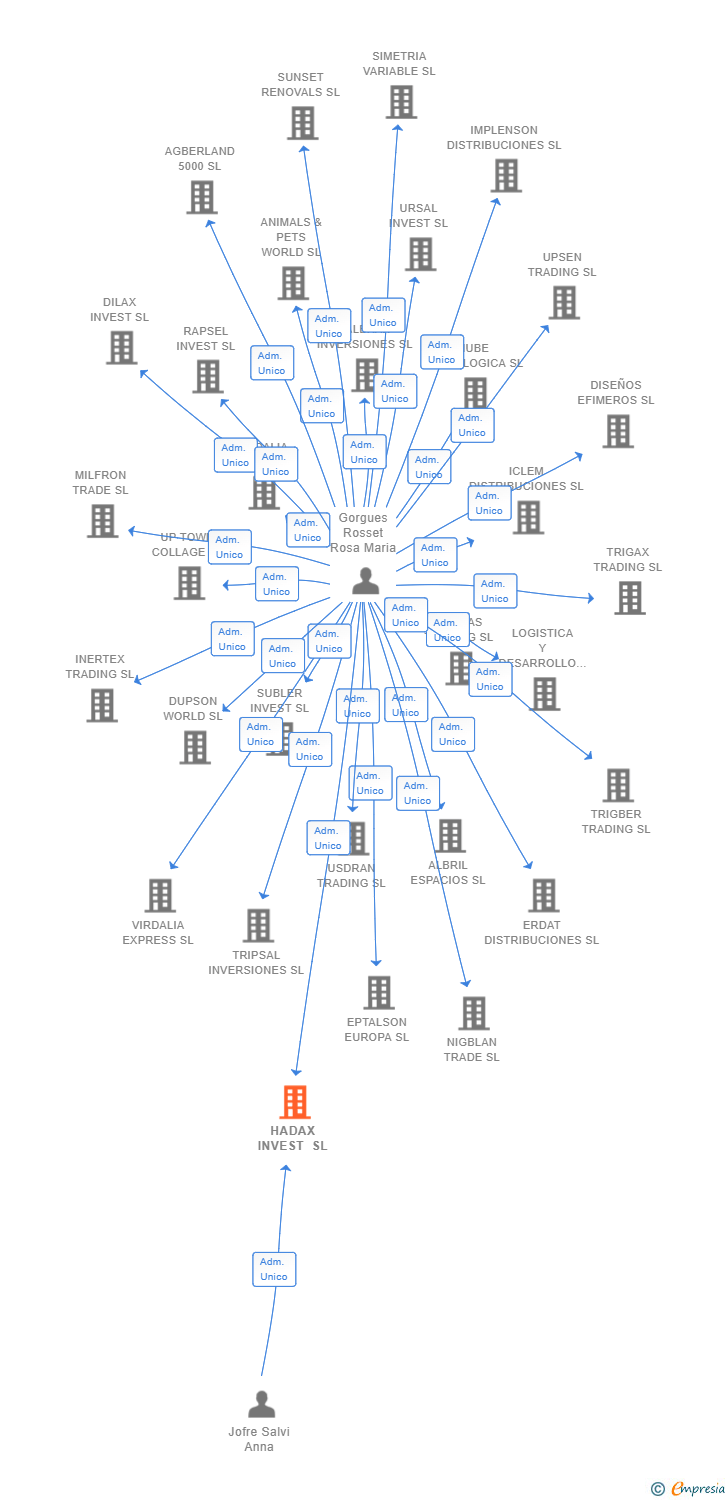 Vinculaciones societarias de HADAX INVEST SL