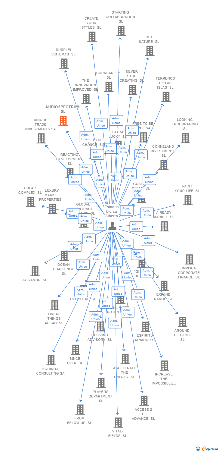 Vinculaciones societarias de AUDIOSPECTRUM SL