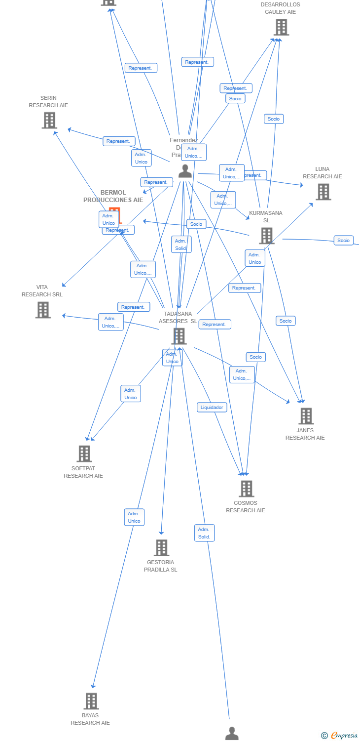 Vinculaciones societarias de BERMOL PRODUCCIONES AIE