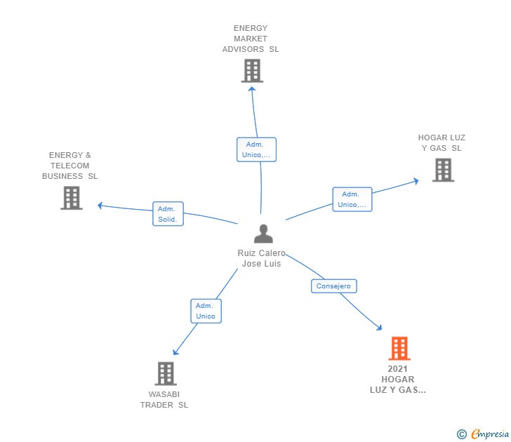 Vinculaciones societarias de 2021 HOGAR LUZ Y GAS SL
