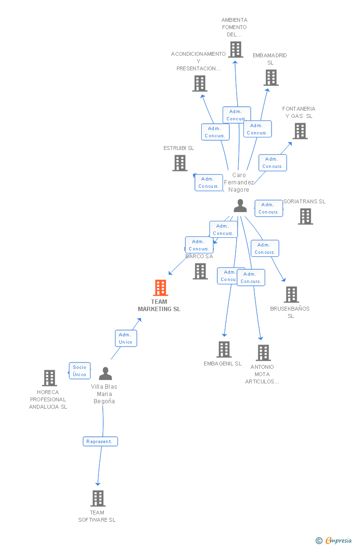 Vinculaciones societarias de TEAM MARKETING SL