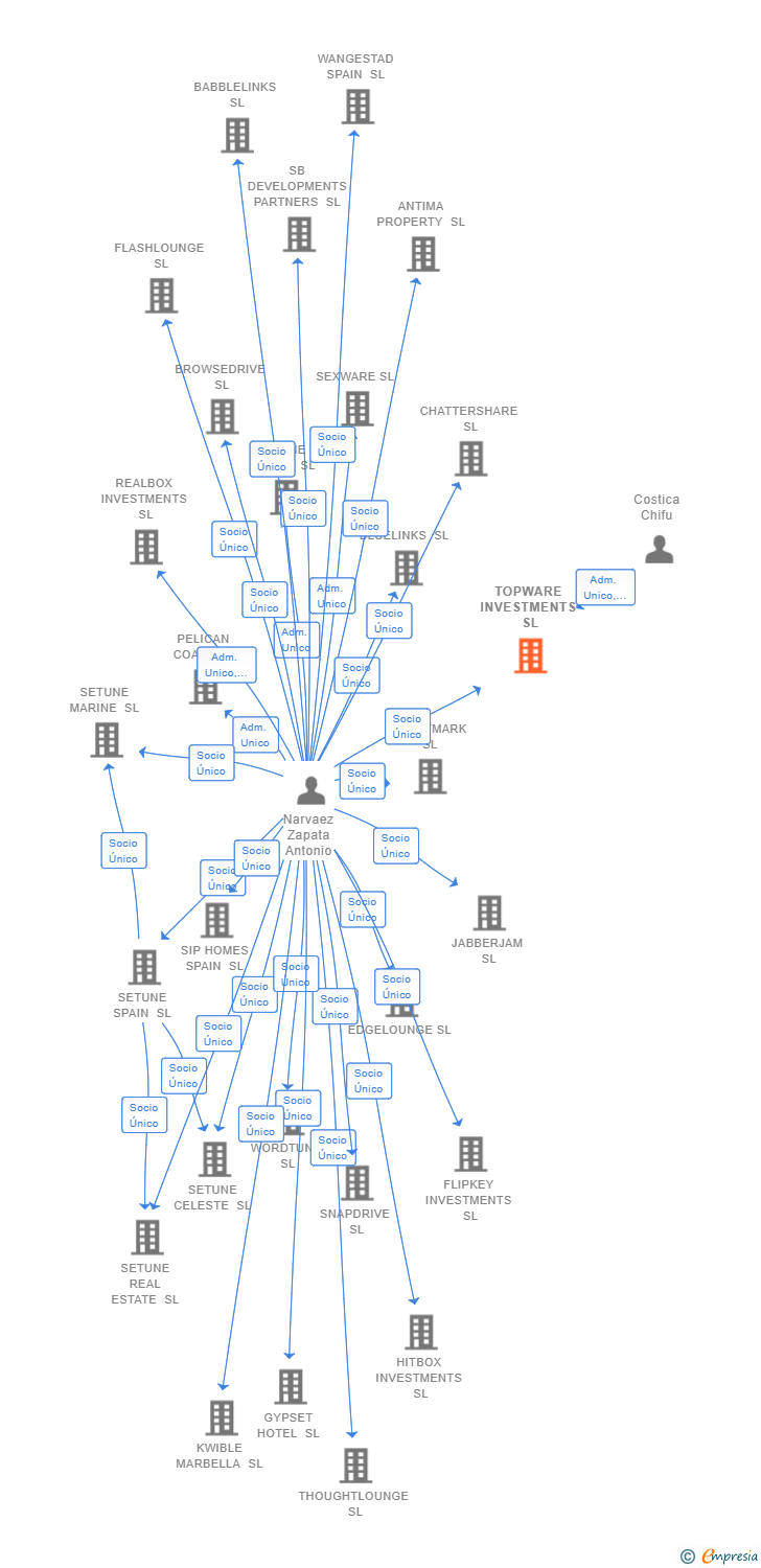 Vinculaciones societarias de TOPWARE INVESTMENTS SL
