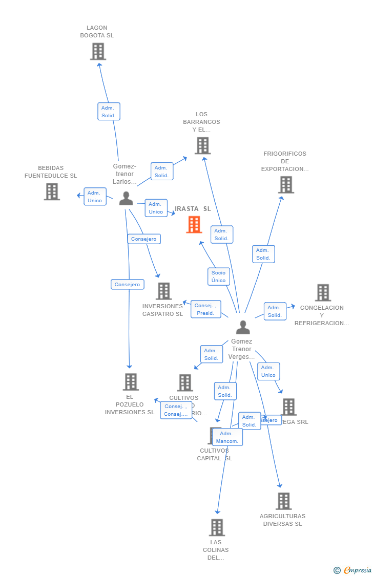 Vinculaciones societarias de IRASTA SL