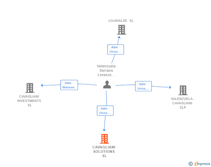 Vinculaciones societarias de CAVAGLIANI SOLUTIONS SL