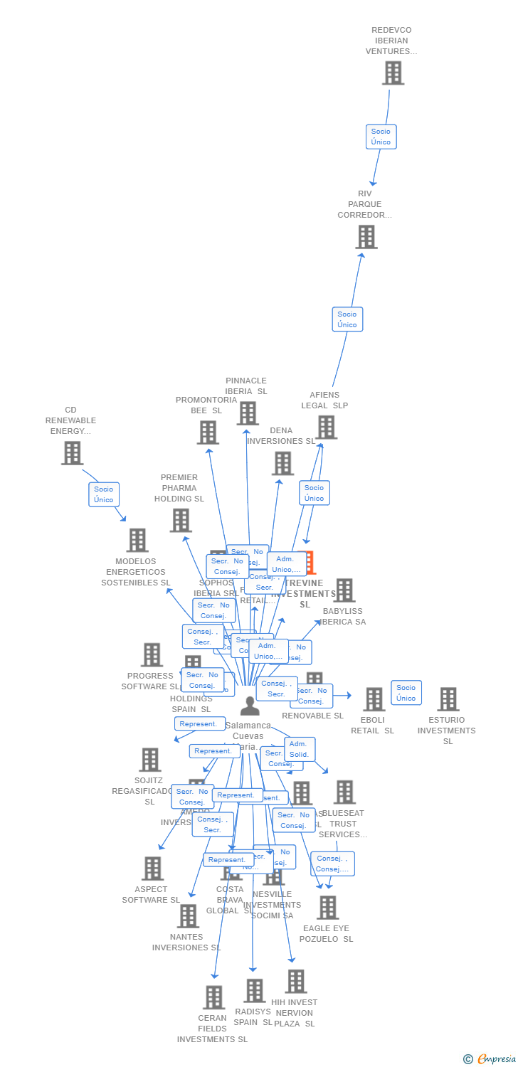 Vinculaciones societarias de TREVINE INVESTMENTS SL