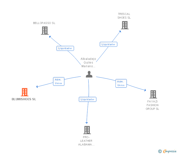 Vinculaciones societarias de BLUMISHOES SL