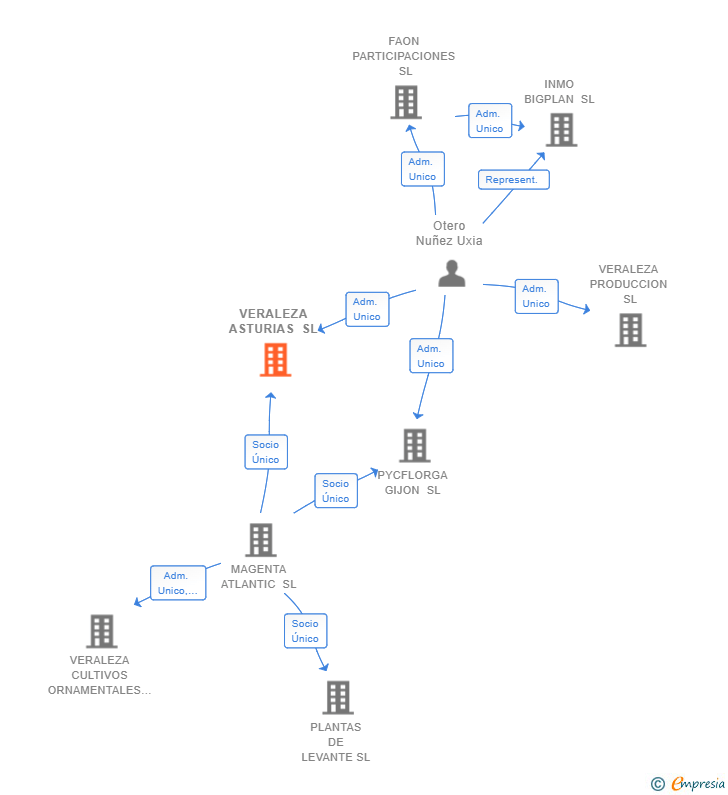 Vinculaciones societarias de VERALEZA ASTURIAS SL