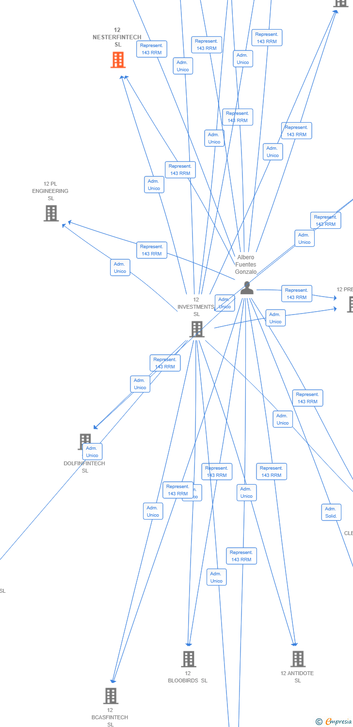 Vinculaciones societarias de 12 NESTERFINTECH SL