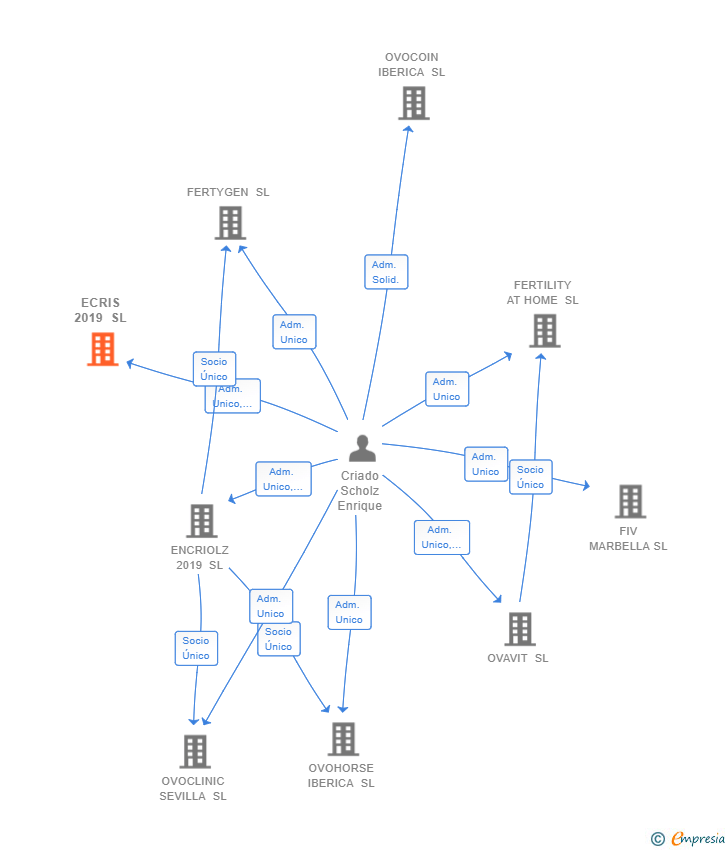Vinculaciones societarias de ECRIS 2019 SL