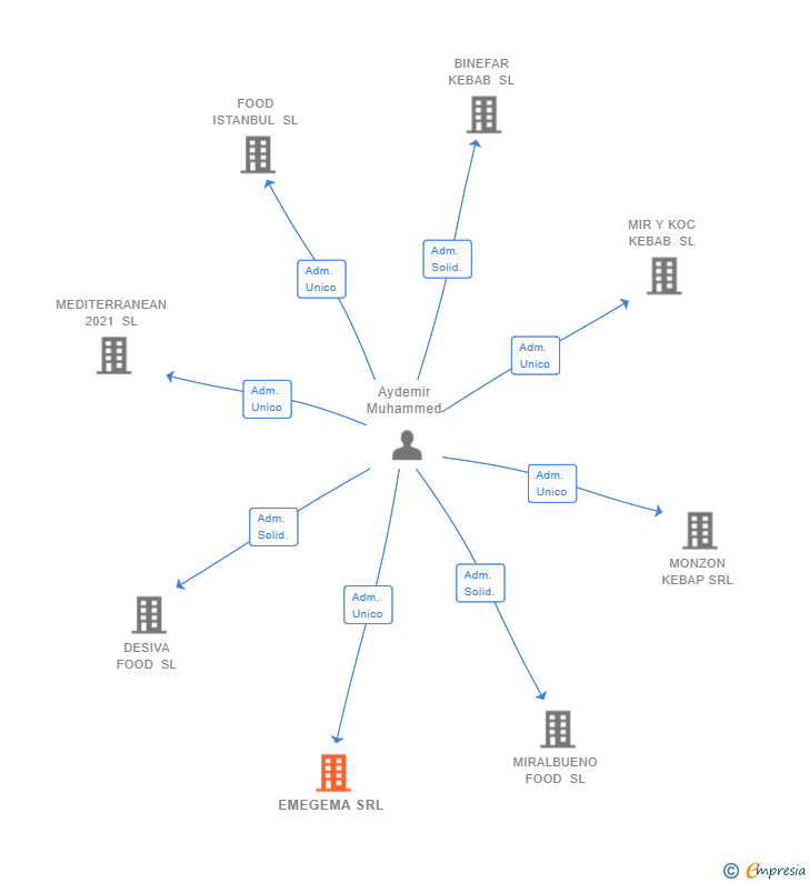 Vinculaciones societarias de EMEGEMA SRL
