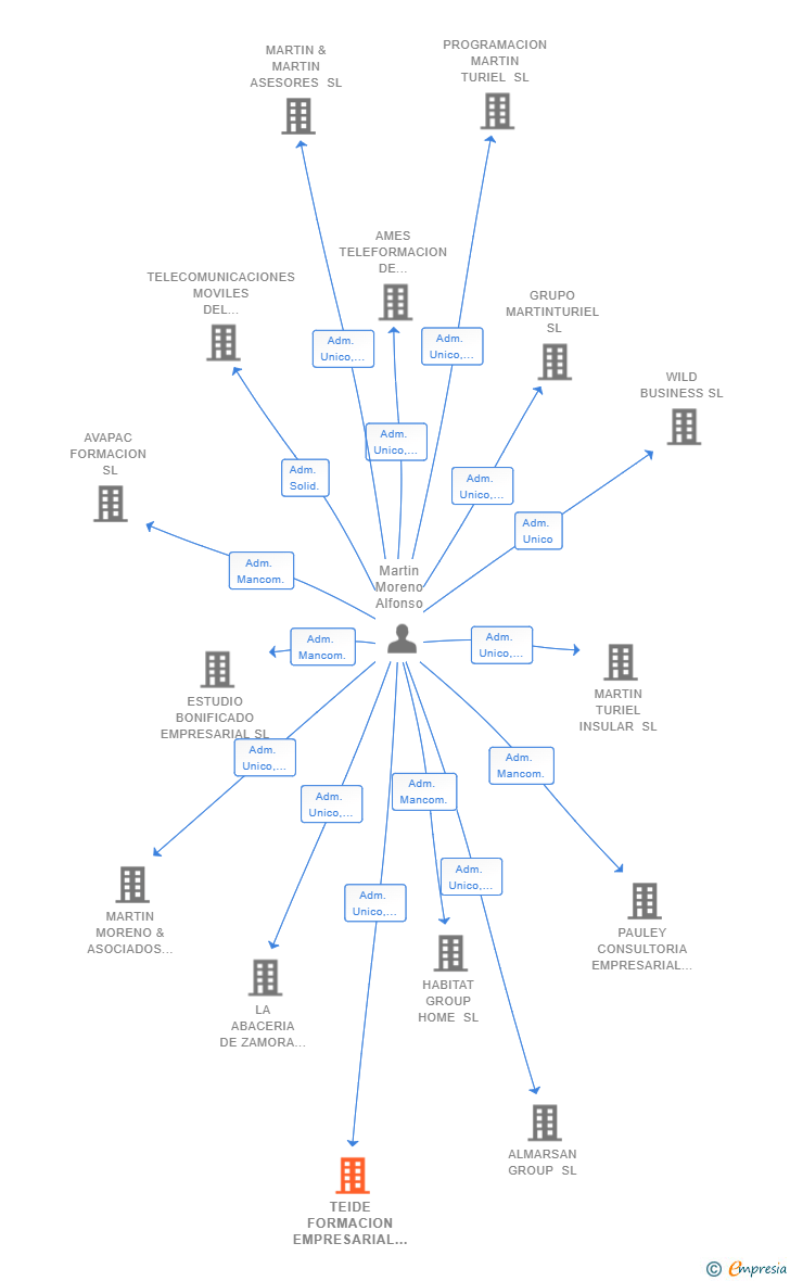 Vinculaciones societarias de TEIDE FORMACION EMPRESARIAL 2023 SL