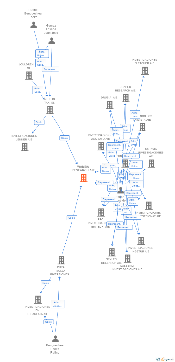 Vinculaciones societarias de WAMBA RESEARCH AIE