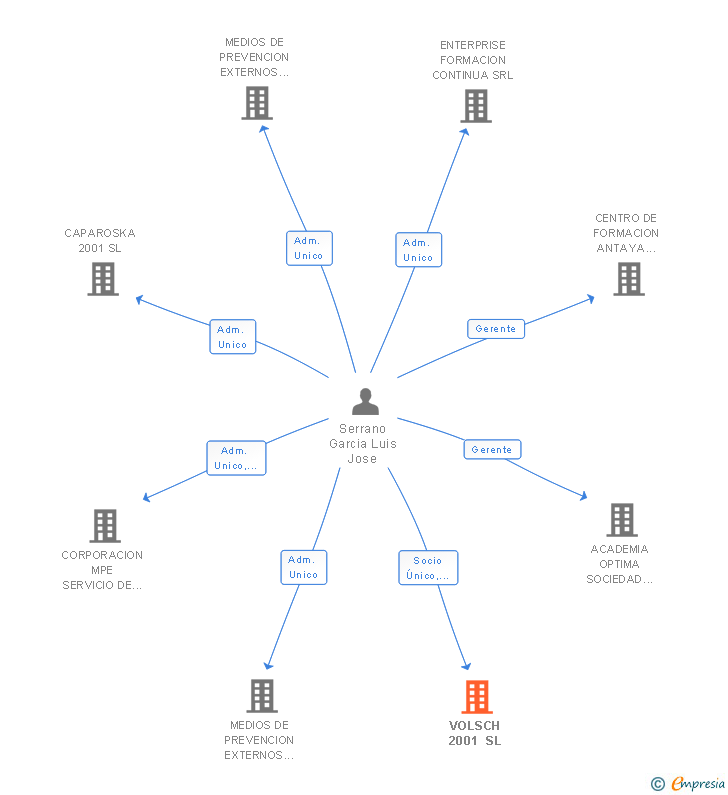 Vinculaciones societarias de VOLSCH 2001 SL
