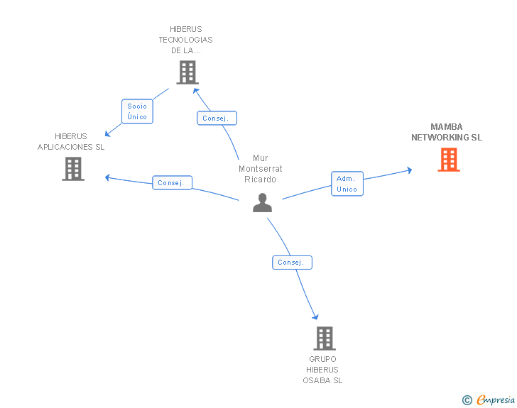 Vinculaciones societarias de MAMBA NETWORKING SL