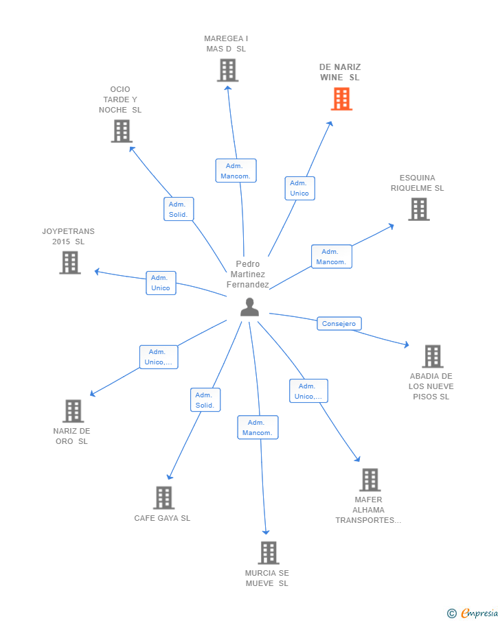 Vinculaciones societarias de DE NARIZ WINE SL