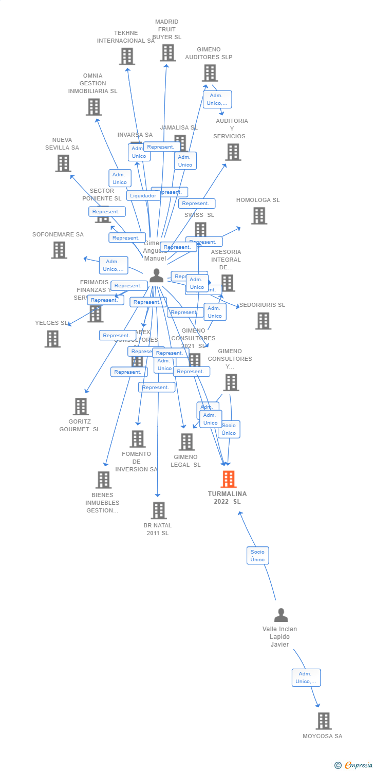 Vinculaciones societarias de TURMALINA 2022 SL