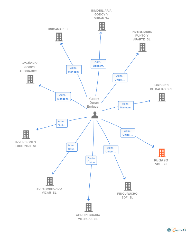 Vinculaciones societarias de PEGASO SDF SL