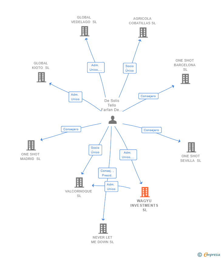 Vinculaciones societarias de WAGYU INVESTMENTS SL