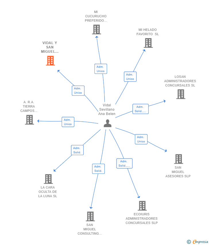 Vinculaciones societarias de VIDAL Y SAN MIGUEL ASOCIADOS ASESORES SL