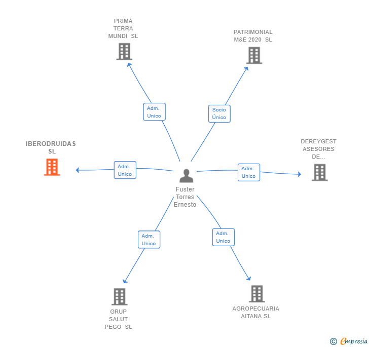 Vinculaciones societarias de IBERODRUIDAS SL