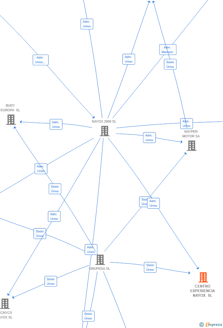 Vinculaciones societarias de CENTRO EXPERIENCIA NAYOX SL