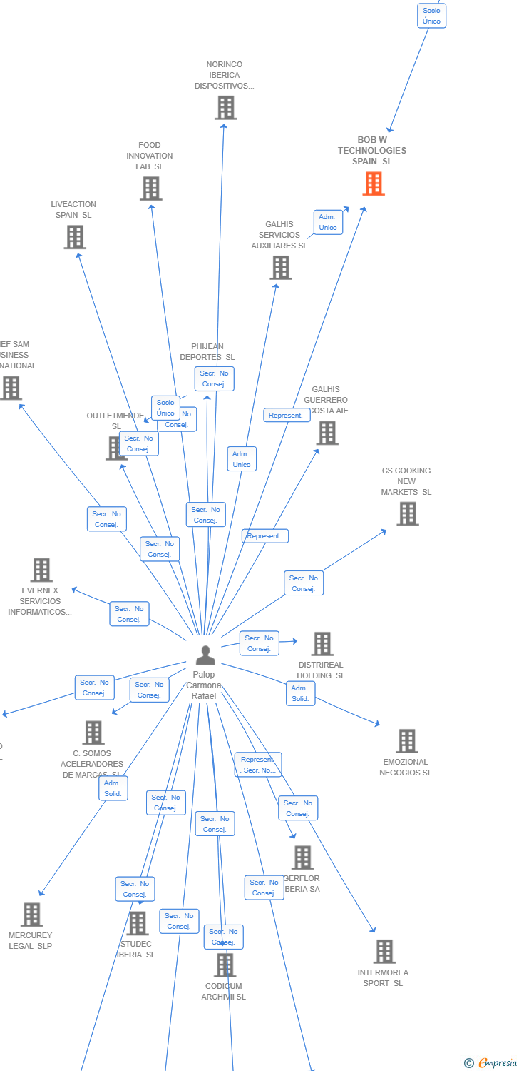 Vinculaciones societarias de BOB W TECHNOLOGIES SPAIN SL