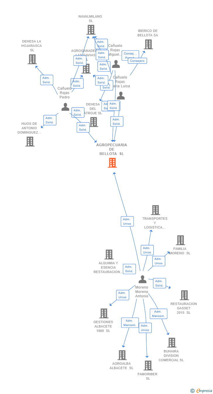 Vinculaciones societarias de AGROPECUARIA DE BELLOTA SL